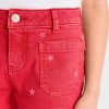 Girls' Mid-Rise Star Embroidered Denim Shorts - Cat & Jack™ Red - 4 of 4