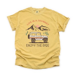 Simply Sage Market Women's Life Is A Journey Short Sleeve Garment Dyed Tee - 1 of 2