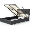 CAVINAS Bed Frame with Wingback Headboard for Bedroom,Liftable Storage Platform Bed with USB Ports - 4 of 4
