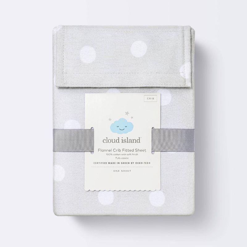 Flannel Fitted Crib Sheet - Gray Dots - Cloud Island&#8482;, 5 of 6