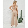 Womens Wide Leg Casual Jumpsuits Cap Sleeve Summer One Piece Outfits Crewneck Romper Criss Cross V-Back - 4 of 4