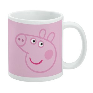 Peppa Pig Face Ceramic Coffee Mug, Novelty Gift Mugs for Coffee, Tea and Hot Drinks, 11oz, White - 1 of 4