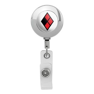 Batman Harley Quinn Diamond Logo Metal Chrome Badge ID Card Holder Clip - 1 of 3