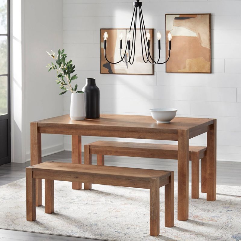 3Pc Verdon Contemporary Dining Set with Bench Driftwood - Buylateral, 3 of 9