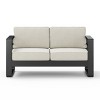 Outdoor Patio Loveseat Sofa with Cushions and Sturdy Aluminium Frame, All-Weather 2-Seat Sofa for Porch, Garden, Deck, or Backyard-The Pop Home - 2 of 4