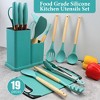 19-Piece Cooking Tools and Knives Set, Kitchen Utensils Set, Non-Scratch, Heat-Resistant（Green） - 4 of 4