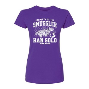 Women's - Star Wars - Property Of The Smuggler Han Solo Fitted Graphic T-Shirt - 1 of 1