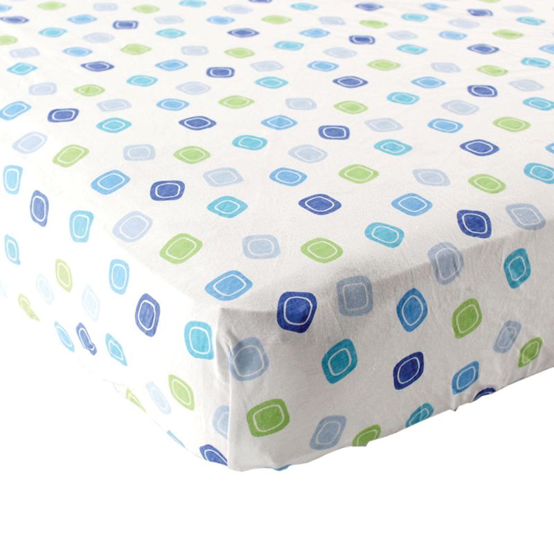 Luvable Friends Baby Boy Fitted Playard Sheet, Blue Geometric, One Size, 1 of 3