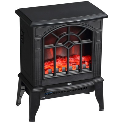 SEVOBAL Indoor Fireplaces Electric Fireplace Stove, 18" Freestanding Fireplace Heater with Overheating Protection, Portable, Black, 14.3"*9.5"*18"