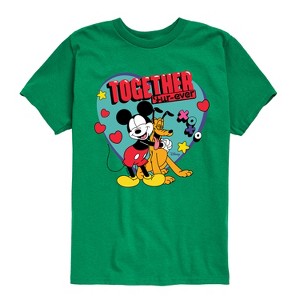 Boys' - Disney - Together Fur Ever Mickey Pluto Short Sleeve Graphic T-Shirt - 1 of 4
