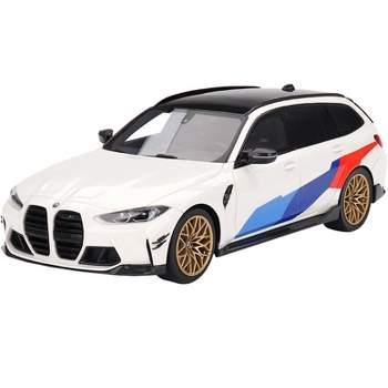 BMW M3 M-Performance Touring Alpine White with Graphics and Black Top 1/18 Model Car by Top Speed