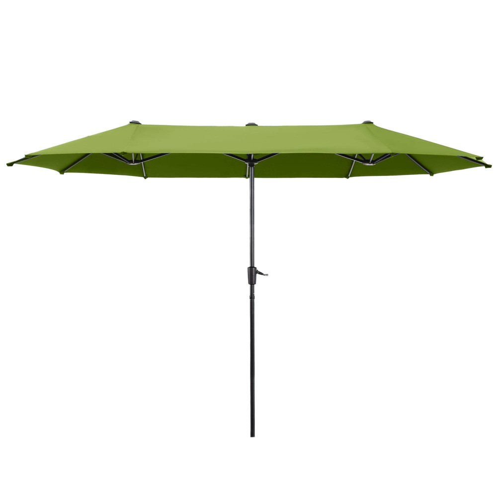 Photos - Parasol Captiva Designs 6.5'x13' Rectangular Outdoor Market Umbrella Lime Green: U