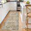 Indoor Soft Vintage Flower Area Rugs for Living Room Bedroom Washable Low Pile Non Slip Carpet Retro Distressed Rug Room Decor - 4 of 4