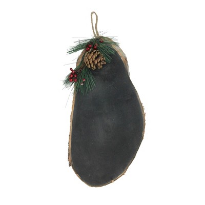 Gallerie II 16" Country Rustic Oval Chalkboard on Birch Wood Christmas Decoration