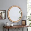 27" Round Decorative Wall Mirror with Distressed Wooden Frame, Farmhouse Style Circle Entryway Mirror for Bedroom, Living Room or Office - Cuddlewood - 3 of 4