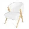 Mid Century Modern Accent Chair, Upholstered Comfy Reading Chair, Single Lounge Armchair with Solid Wood Frame for Living Room Bedroom Balcony White - 4 of 4