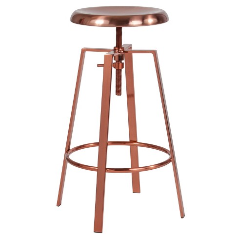 Emma And Oliver Industrial Style Barstool With Swivel Lift Seat