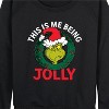 Women's - Dr. Seuss - The Grinch This Is Me Being Jolly Lightweight French Terry Wide Neck Long Sleeve Shirt - 2 of 4