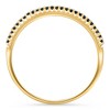 Pompeii3 Black Diamond Thin Wedding Ring Yellow Gold Stackable Anniversary Band - 2 of 4