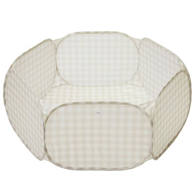 3 Sprouts Kids Recycled Fabric Ball Pit - Gingham Beige