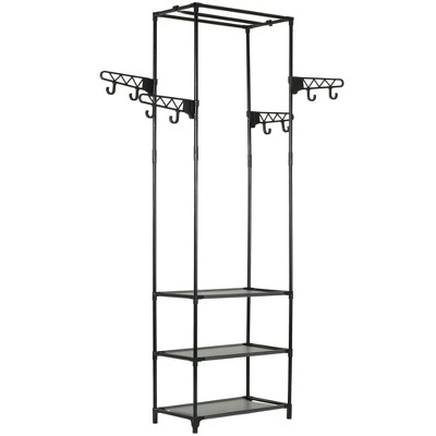 VidaXL Clothes Rack Steel and Non-woven Fabric 21.7"x11.2"x68.9" Black