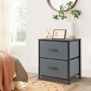 DOMETOUR Drawer Dresser for Bedroom, Fabric Storage Tower Tall Chest Organizer, Storage Cabinet Unit Bins Living Room Entryway Closet-Gray - 1 of 4