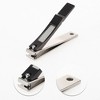 Unique Bargains Foldable Large Flat Mouth Nail Clipper Bright Black Silver Tone 1 Pc - 3 of 4