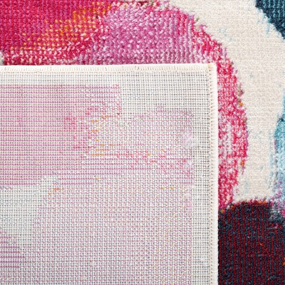 Elysian Light Blue Abstract Square Synthetic Rug - 6'7"