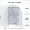 CAVINAS 13'x10'x6.5' Arched Greenhouse Tunnel Greenhouse with Zippered Door and Roll-Up Windows Zippered Door, PE Cover for Backyard - 4 of 4
