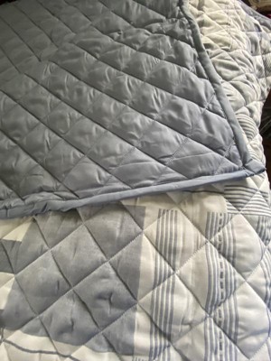 Madison Park 3pc Full/queen Halston Quilted Patchwork Quilt Set Blue ...
