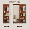 FURNIinspire Full Length Mirrors Wall Mirror Full Length Body Mirror, Multifunctional Wall Mounted Bedroom Mirror, Brown, 15.75"*15.75"*47.64" - 3 of 4
