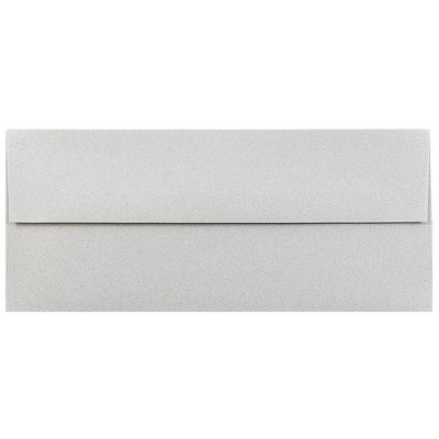 JAM Paper #10 Passport Business Envelopes 4.125 x 9.5 Granite Silver Recycled 900787003
