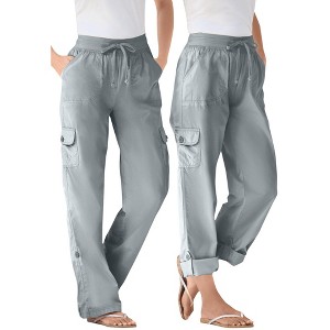 Woman Within Plus Size Petite Convertible Length Cargo Pant/Capri - 1 of 4