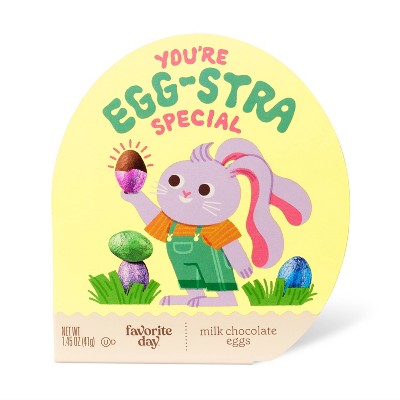 Spring Easter Milk Chocolate Foiled Eggs in Egg-Shaped Box - 1.45oz - Favorite Day™ (Packaging May Vary)