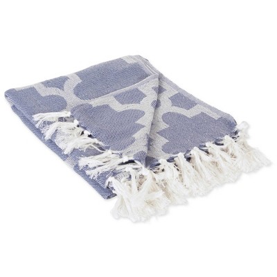 50"x60" Lattice Throw Blanket Blue - Design Imports