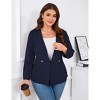 Coolmee Womens Plus Size Casual Blazers Collarless Long Sleeve Work Office Suit Jackets Open Front Peplum Blazers - 4 of 4