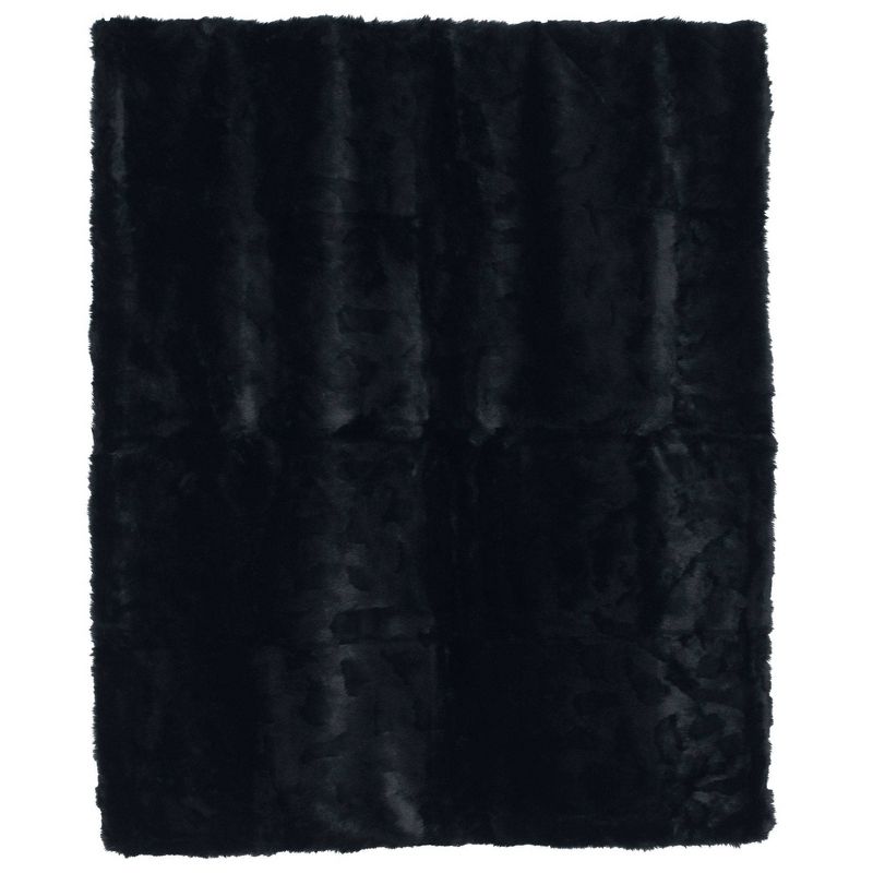 60&#34;x50&#34; Luxury Long Haired Faux Fur Throw Blanket Black - Yorkshire Home, 3 of 5
