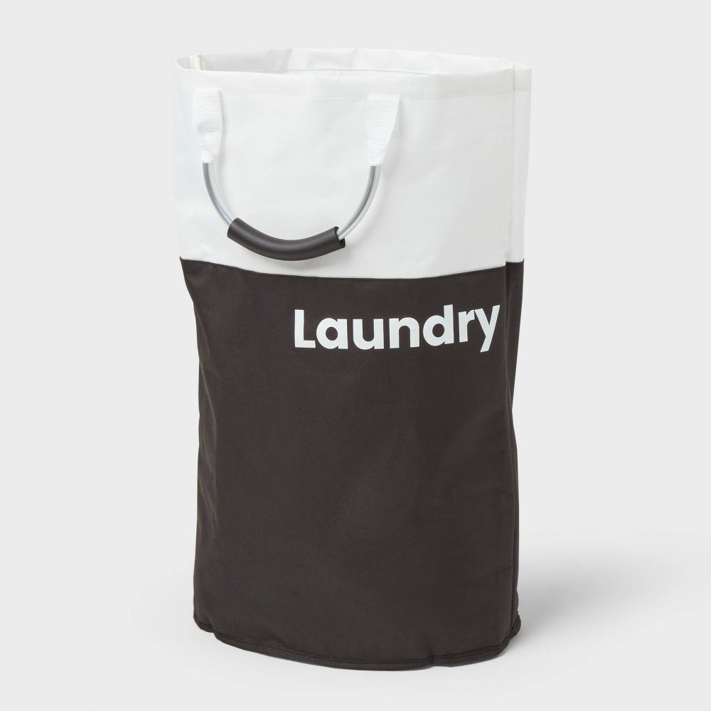 Scripted Structured Collapsible Hamper - Black - Brightroom™