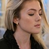 sanctuaire Dainty Hammered Rectangle Bar Earrings Gold - 3 of 3