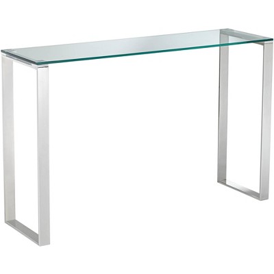 Studio 55D David 47 1/2" Wide Steel And Glass Modern Console Table