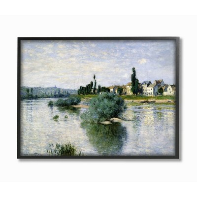 Stupell Industries Countryside Homes Lake Landscape Monet Classic Painting