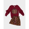 Fierce Pumpkin Vibes Leopard Skirt Set Mia Belle Girls - 3 of 4