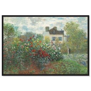 Art Remedy Monet - Garden with Dahlias Impresionism Landscape Wall Art Framed - 1 of 4