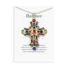 Anna-Kaci Stained Glass Rhinestone Patonce Cross Necklace with Message Card & Envelope Jewelry Gift - 2 of 4