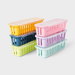 6pk Small Baskets with Lids Pastel Colors - up&up™ - 1 of 4