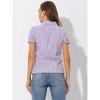 INSPIRE CHIC Women's Peter Pan Frilled Short Sleeve Floral Cotton Top - 4 of 4