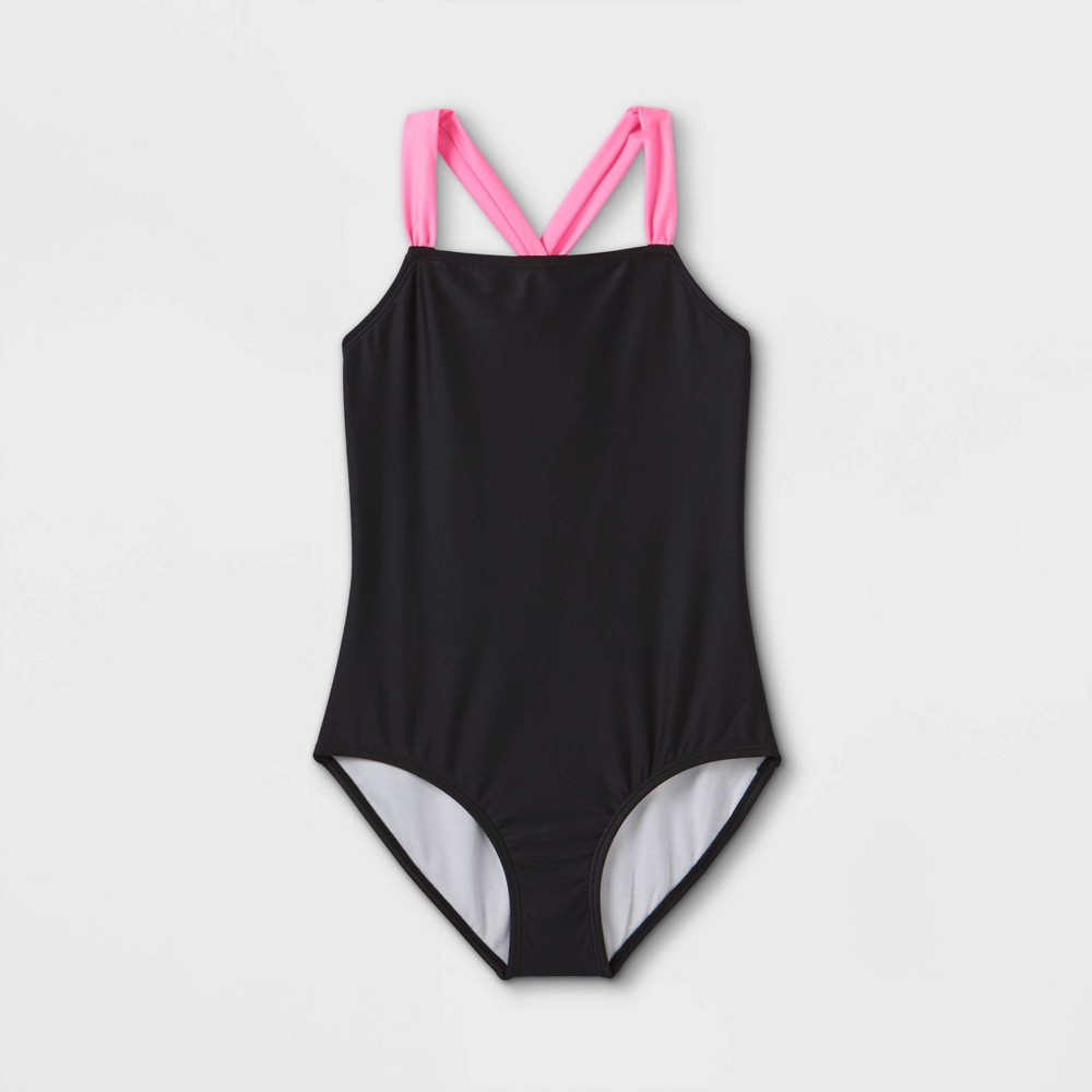 (X-Small) Girls' One Piece Swimsuit - Cat & Jack Black 