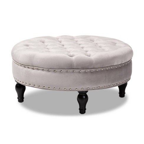 Palfrey Velvet Fabric Upholstered Button Tufted Cocktail Ottoman