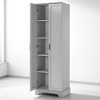 Tall Storage Cabinet with Adjustable Shelves and Anti-Tip Device, Freestanding Organizer with Double Doors for Bathroom, Kitchen, or Dining Room - 4 of 4