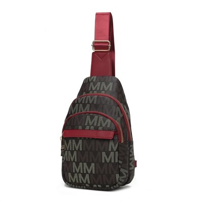 MKF Collection Helaena M Logo-Printed Vegan Leather Sling Bag for Women, Crossbody Purse by Mia K